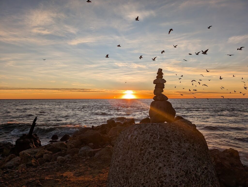 Coucher de soleil péninsule d'Otago