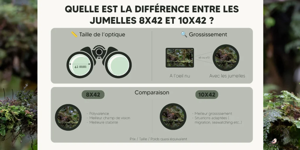 Comparaison jumelles 8X42 et 10X42