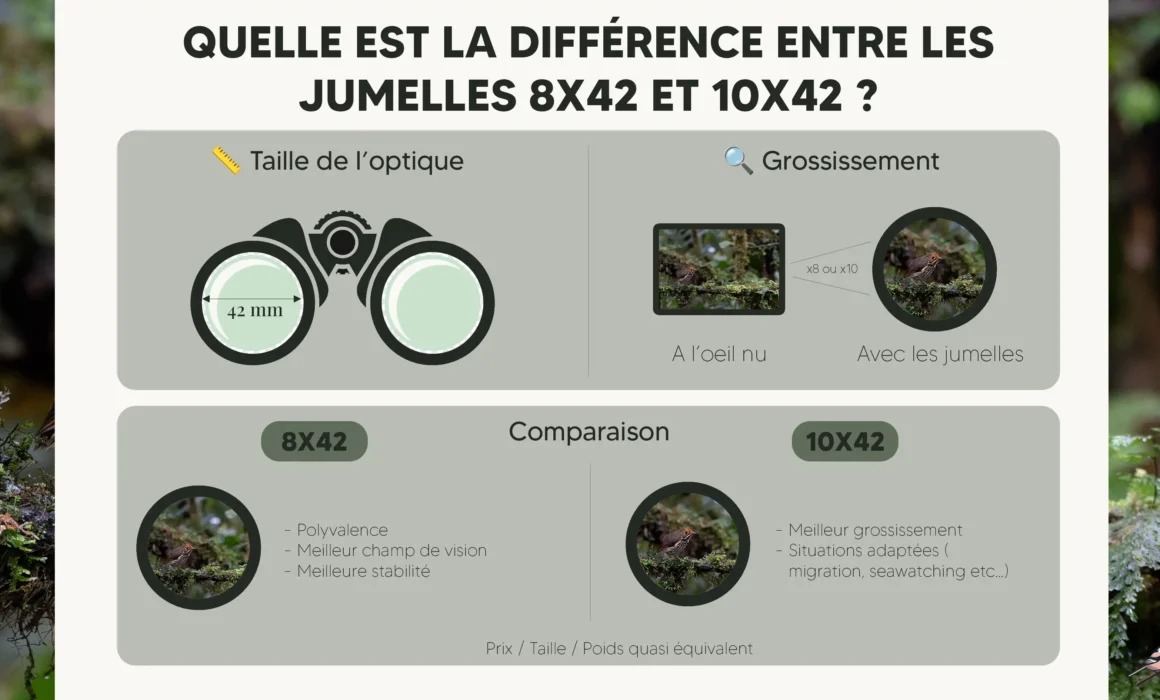 Comparaison jumelles 8X42 et 10X42