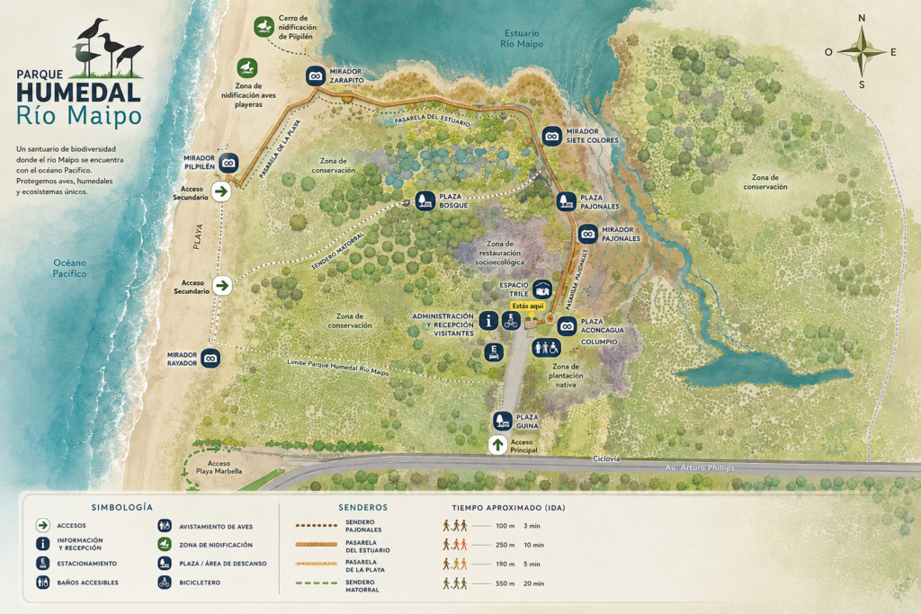 Map Humedal Rio Maipo